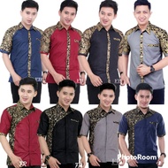 KEMEJA MODERN MEN'S BATIK SHIRT COMBINATION WITH PRADA GOLD BATIK
