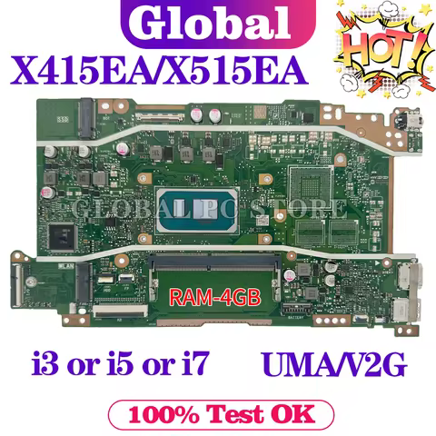 X415EA Mainboard For ASUS X415EP X415EQ X515EA X515EP X515EQ F1400E F1500E V4200E V5200E Laptop Moth
