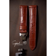 Handmade crocodile leather watch strap