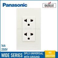 Panasonic Wide Series Duplex Universal Outlet with Ground (Shutter / No Shutter)