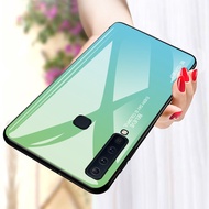 Case Samsung Galaxy A9 A7 A750 A8 A6 Plus 2018 A8s Marble Case Tempered Glass Case Gradient Cover
