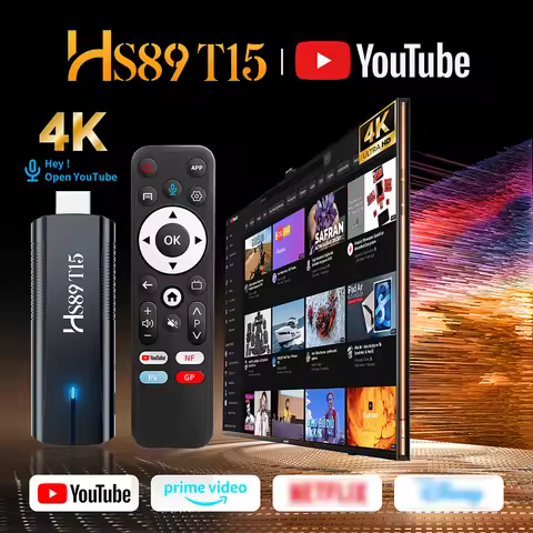 HS89 T15 TV Stick Android 14 Rockchip RK3539 Quad-Core 64bit Cortex-A55 YouTube Support 4K HDR Wifi 