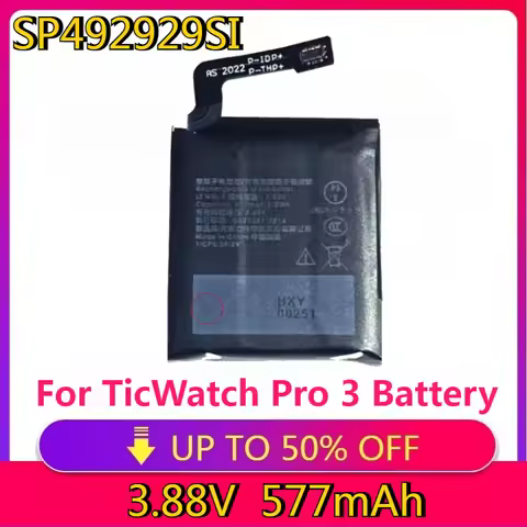 New High quality SP492929SI Battery for TicWatch Pro 3 battery GPS Wear OS Smartwatch 3.88V 577mAh S