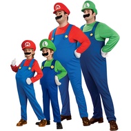 Cosplay Adults Kids Super Mario Bros Dance Costume Set Halloween Party MARIO LUIGI for Boy Girl