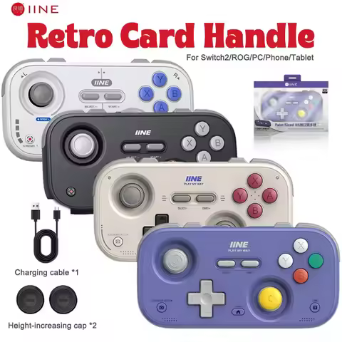 IINE Pocket Retro Game Controller Compact Portable with Hall Joysticks 1000Hz Recessed Joystick Cust