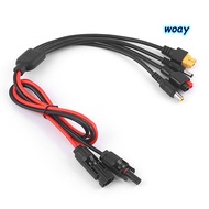 WOAY  Panel Extension Cable, 30A 1m Length  Wire, Connector MC4 to DC5521 7909 XT60 Female Connector