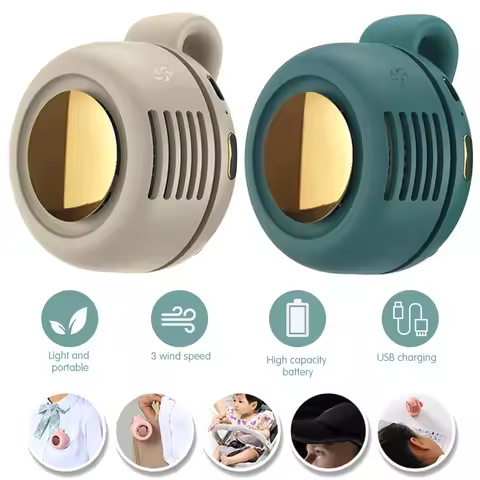 3 Gears Strong Wind Bladeless Fan for Outdoor Sports Waist-Mounted Bladeless Fan USB-C Rechargeable 