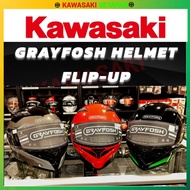 KAWASAKI Grayfosh G3838 Modular Flip Up Helmet 2 in 1 Full Face Open Face Motorcycle Double Visor (F