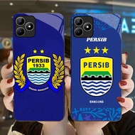 DJ-4 AING PERSIB football club Casing GLASS soft frame black OPPO Realme Narzo C31 50A C53 6 C35 A40