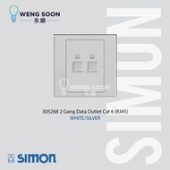 SIMON (E3 305268) 2 GANG DATA OUTLET CAT 6 (RJ45)