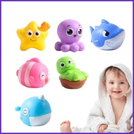 Glow Bath Toys Floating Bath Tub Toys Sea Animal Water Games 6X Interactive Baby Shower Games Colorf