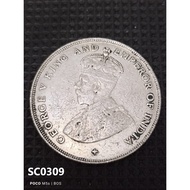 SC0309 Straits Settlements King George V 1 Dollar Silver Coin