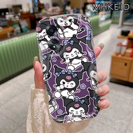 MHKEID Casing Hp OPPO A58 4G A78 4G Case Pola Kuromi yang lucu transparan Silikon Softcase Casing pe