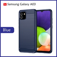 Carristo Samsung Galaxy A03 Back Case Cover Carbon Fiber Brushed TPU Silicone Soft Casing Phone Mobi