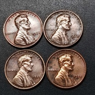 US Lincoln Memorial Penny 1971  ( 4 Coins )