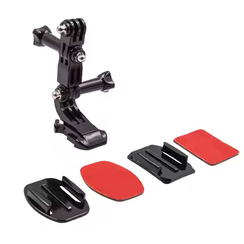 Front Side Helmet Accessories Set J-shaped Buckle Base Support Mount for GoPro Hero 5 6 7 4 Xiaomi Y