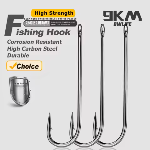 Fishing Hooks Long Shank Hooks Barbed Aberdeen Hooks High Carbon Steel Carp Fishing Worm Hook Freshw