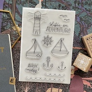 e s 0652-7 Lighthouse adventure Anchor Sailboat 2 Transparent Seal Crystal