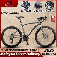 AENXRD Adult Road Bike Mountain Bike 26 inch 700C 21-Speed with Dual Disc Brakes Aluminum Alloy Fram