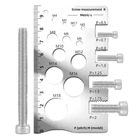 Stainless Steel Multifunctional Bolt Thread Gauge Screw Measuring Thread Bolt Measuring Gauge Screw