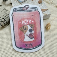 傑克羅素-啤酒-不織布杯墊-吸水杯墊