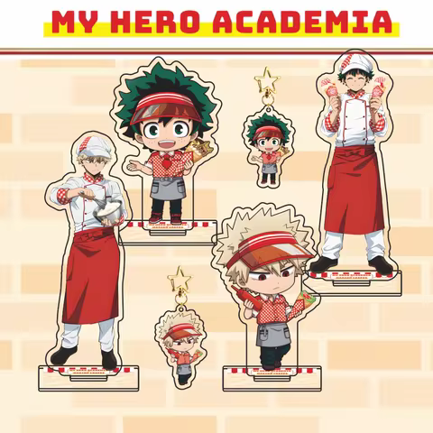 New My Hero Academia Chef Uniform Full Set Series Acrylic Stand & Keychain Deku Bakugo Anime Table D