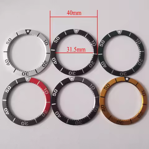 Watch Ring Black Silver 40MM*31.5MM SBDC001/003 SBDC031/033 Aluminum Bezel Insert For SEIKO NH35 NH3