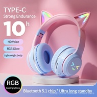 BT612 gradient cat ear bluetooth headset wireless headband music internet celebrity headphones foldable wireless headphones