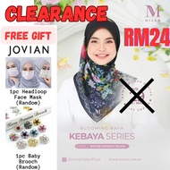 💯 MINAZ HIJAB Free Gift JOVIAN Face Mask Baby Brooch New Clearance Sale KEBAYA BLACK OLIVE Bawal Cot