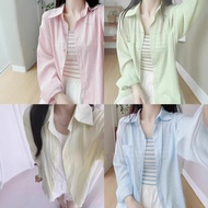 Retro Hong Kong Sunscreen Shirt - Lightweight Ice Silk Fabric for Warm Weather