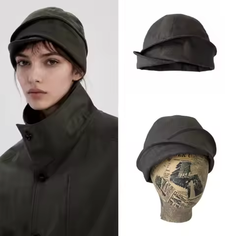 Breathable Rolled Brim Navy Bucket Hat Sailor Style Casual Unisex EU US