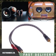 [cozyroomss.sg] 1pc 30cm 1 RCA Male to 2 RCA Female OFC Splitter Cable for Car Audio System