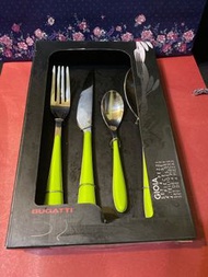 bugatti 刀叉湯匙4件組 綠色款