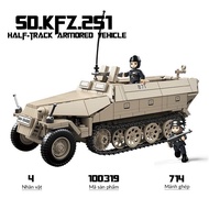 Assembling toy German soldier truck SD.KFZ.251, Quanguan 100319 Military Model