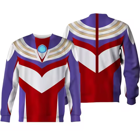 Bandai Ultraman Cosplay Costume Tiga,Zero,Mebius,Seven Adult Kids Crew Neck Sweatshirt Soft Comfy Re