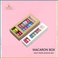 [10/20pcs] Kraft Paper Drawer Window Box / Rectangle Macaron Box With Clear Window / Handmade Dessert Pastry Mousse Cake Box Packaging / Wedding Birthday Baptism Party Gift Box