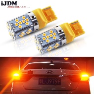 (2) No Resistor Need Amber Yellow 35-emitter 3535 LED 7440 T20 LED Bulbs For Front or Rear Turn Sign
