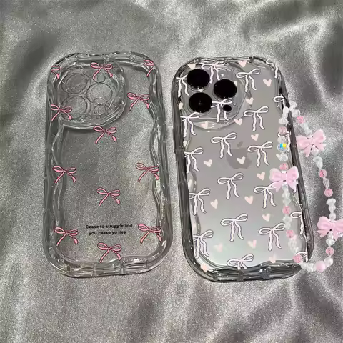 Cute 3D Bowknot Bracelet Chain Case For Huawei Honor 400 200 90 Lite 300 Pro X9D X7D X9B X8C X8A X8B