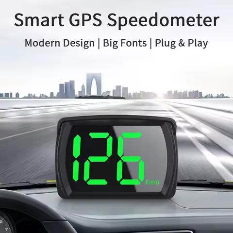 GPS Car HUD For Car Truck Bus Plug and Play Big Font KMH Digital 2.8 Inch Speedometer Head-Up Displa