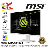 MSI 27" MAG 274QRFW WQHD (2560 x 1440 @180HZ) LCD RAPID IPS GAMING MONITOR (1MS, INPUT: HDMI + DP, V