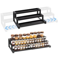 SJM Extendable Three Rank Seasoning Rack for Cupboard and Countertop Storage Modern Plan