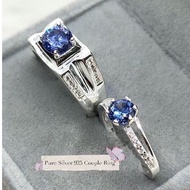 Couple Ring Pure Silver 925 /Cincin Perak 925 (Batu crystal) Silver Ring 925 Silver Ring