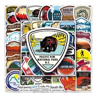 O2MG 50 Sheets National Park Non-Repetitive Graffiti Stickers Luggage Scooter Decoration Removable W