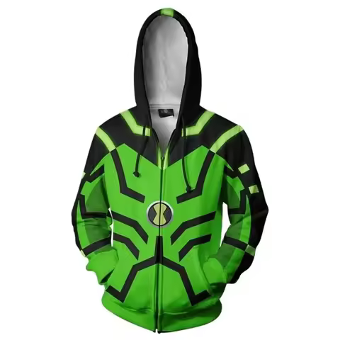 ★Halloween Cosplay Costume Game Ben 10 Alien Force Hoodie Men 3D Print Autumn Long Sleeve Hooded Ja♥