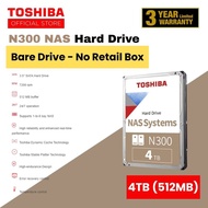 Toshiba N300 3.5" SATA 6.0Gbit/s 7200RPM NAS Internal Hard Drive Bare Drive (4TB/6TB/8TB/10TB/12TB/1