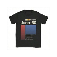 Men's Juno 60 Horizontal Roland Brand Logo T-Shirt - Casual Loose Fit Short Sleeve Round Neck Tee Wi