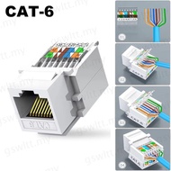 GSWLTT RJ45 Ethernet Module, Tool-Less White Module Coupler, UTP  Connector Cat5e Cat6  Panel