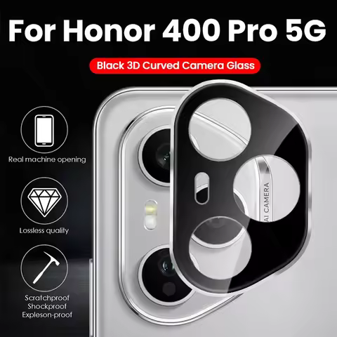Black 3D HD Tempered Glass Curved Camera Lens Protector For Honor 400 Honor400 Pro Lite Light 5G Hon