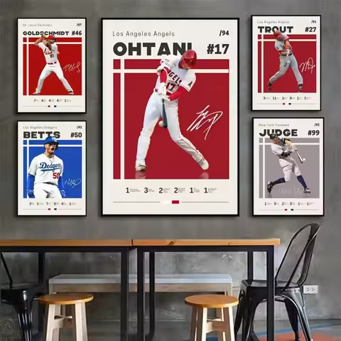 Roger Federer Aaron Judge Baseball Tennis Bodybuilding Sporters Poster Canvas Painting Wall Art Prin