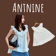 Havanas White Ruffled Neck Sleeveless Shirt A Cute And Bright Girl Look Long new fashon
